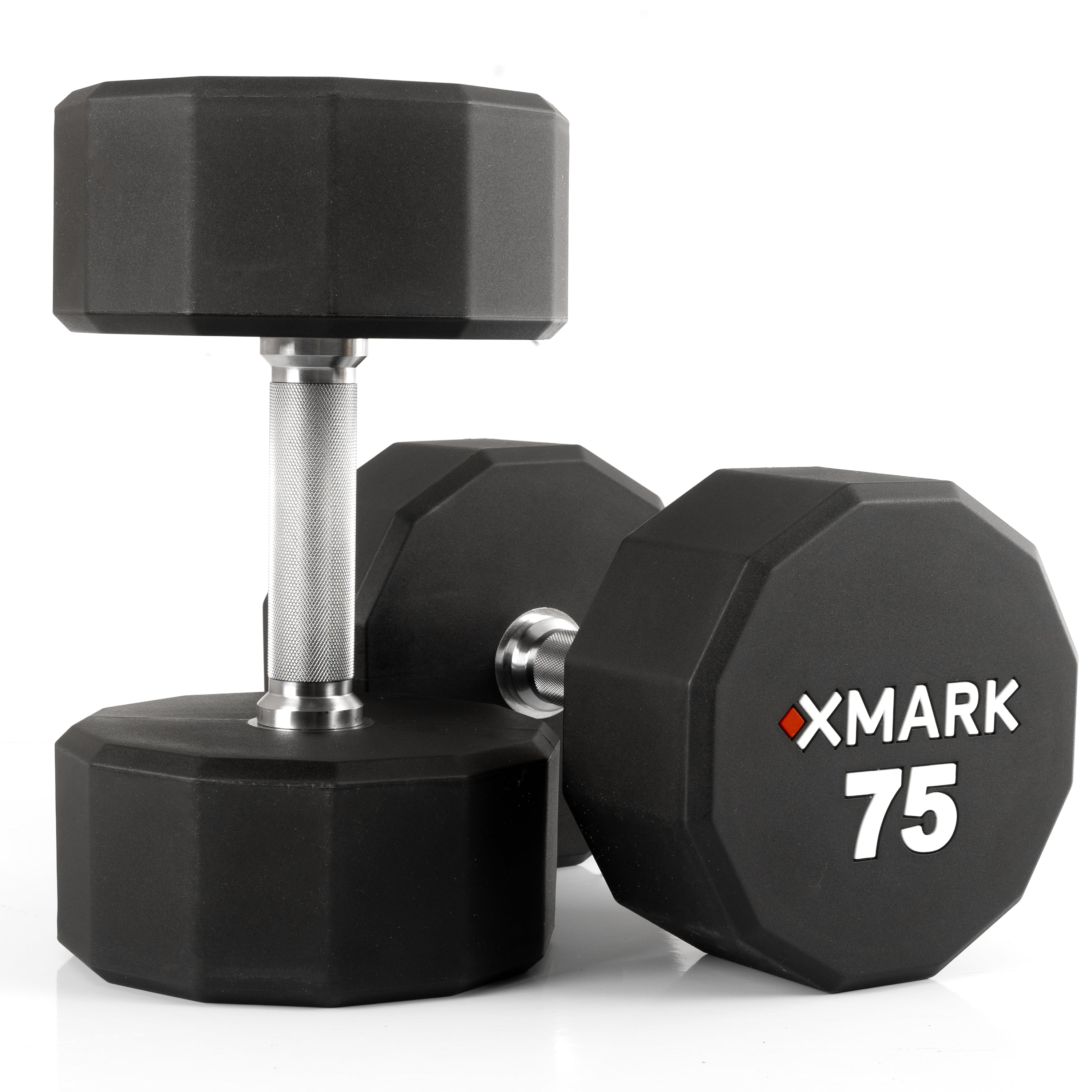 5 to 75 lb. Pairs, 12-Sided Commercial CPU Urethane Dumbbells